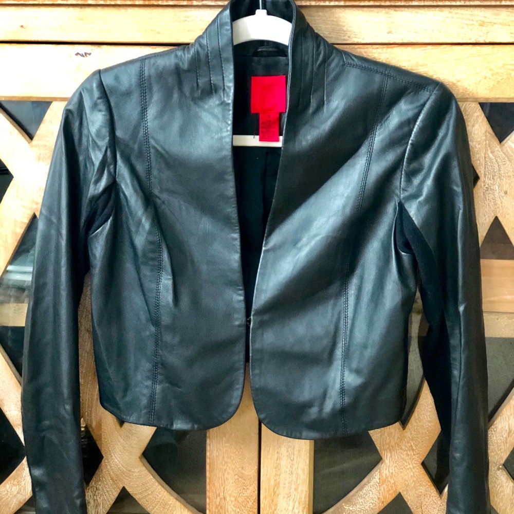 Sake Fifth Avenue cropped leather jacket small